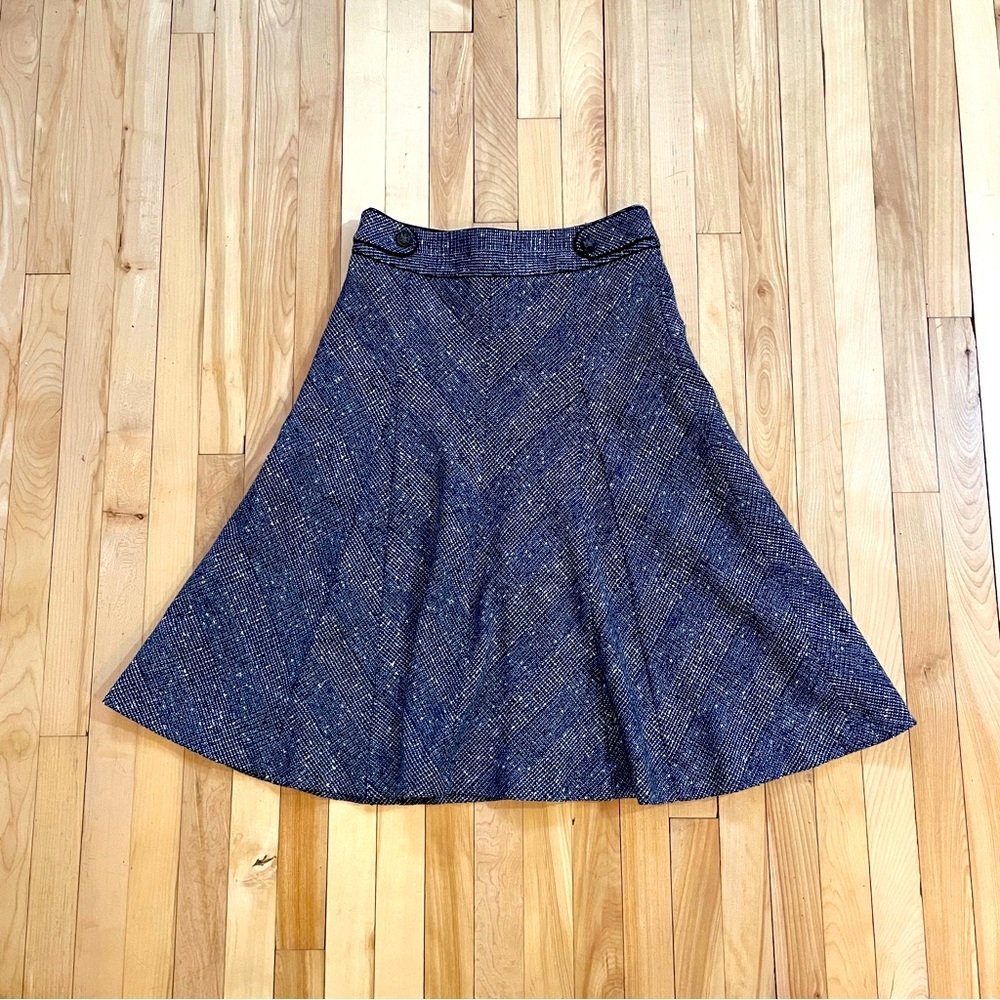 Olivia Lauren Ultra Chic Purple & Black Tweed Midi Skirt - Sz S